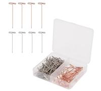 150pcs T Pins, 32mm/1.25in 38mm/1.5in Stainless Steel T-Pins Straight Wig Pins Sewing for Blocking Knitting Crochet Sewing Projects Jewelry Modelling and Crafts Making