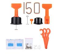 150pcs Tile Leveler Spacers 500PCS 2mm and 500PCS 3mm Tile Spacer, Reusable Tile Leveling System 1/16 Kit with 6pcs Special Wrench and 20pcs Steel Pins for Wall/Floor Tile Installation (150pcs Red)