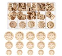150Pcs Wooden Buttons, Handmade Button for Cardigans Knitting Crafting Handmade with Love, 15/20/25 mm Natural Handmade Craft Buttons for DIY Sewing Decoration