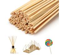 150PCS Wooden Sticks, Round Natural Dowel Rods 15cm x 2mm Cake Candy Pop Sticks for DIY Crafts Building Model Woodcraft Decorations Baking Cakes Party