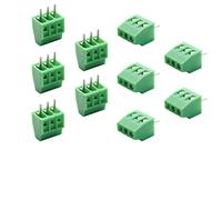 150V 6A 2.54mm/ 0.1inch Pitch 3 Pin PCB Mount Screw Type Terminal Block Connector, Pack of 10