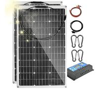 150W/300W Flexible Solar Panel, Monocrystalline Photovoltaic Module with 40A Controller & USB Output, Ideal for RVs, Motorhomes, Garages, Yachts, Boats, Caravans.