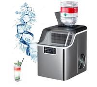 150W Commercial Desktop Ice Maker, 30Kg/Day Square Ice Cube Making Machine, Double Water Adding Mode, 24Pcs/Time Pellet Ice Maker For Cold Drink Shop, Home, Bar, Milk Tea