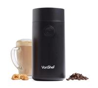 VonShef Electric Coffee & Spice Grinder, for Espresso Beans, Nuts & Grains - Bean & Spices Chopper with Powerful Motor and Tough Stainless Steel Blades, Grind up to 60g / 4 Cup Capacity - Black 150W