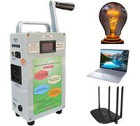 150W Hand Crank Generator Portable Power Station with Charger for Home Camping Outdoor Smartphone Charging