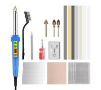 150W Plastic Welding Kit, 2-in-1 Plastic Welder & Soldering Iron Gun 2-Speed Adjustable with 5 Soldering Tips, 56 Rods, Steel Mesh, Metal Brush for Car Bumper Surface Repair, Blue