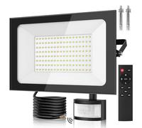 150W Security Lights with PIR Motion Sensor,IR Remote Control,15000LM 6500K Super Bright LED Floodlights Outdoor,IP65 Waterproof Spotlight,Ultra Thin Wall Lights for Garden Garage Yard Doorways