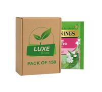 150x Jasmine Green Tea Bags - Strong, Bold & Malty Flavor | Individually Wrapped Tea Sachets Envelopes | Refreshing Premium Tea | Compatible with Twinings By Luxe Bitez
