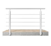 150x106cm Aluminium Handrail Banister Balustrade for Indoor or Outdoor Use Against Side Walls, Adjustable Angle Stair Handrail, Handrail can be Spliced Any Sizes, Matt Silver