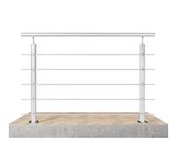 150x106cm Aluminium Stair Railing, Aluminium Handrail, Entrance Railing, Adjustable Angle Stair Handrail, Suitable for Indoor & Outdoor, Handrail can be Spliced Any Sizes, Silver