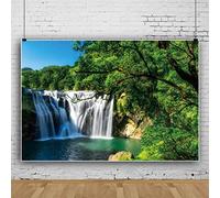 150x10ft Waterfall Photography Background Banner Canyon Cliff Spring Water Backdrop Spring Summer Forest Natural Landscape Background for Studio Portrait Photography Props
