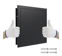 150x150 200x200 300x300 mm Plasterboard Access Panel, Paintable ABS Plastic Inspection Hatch for Wall & Ceiling, Flush Fit Wall Hole Cover for Plumbing, Pipes & Fuse Box(Black,350x350mm)