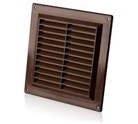 150x150mm / 6x6 inch Plastic Ventilation Grille with Anti-Insect Mesh - Brown Air Vent Cover