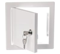 150x150mm / 6x6 inch White Metal Access Panel with Key and Lock - Inspection Hatch - Revision Door