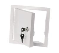 EUROPLAST 150x150mm Metal Access Panel with Key Lock - Wall/Ceiling Hatch - 6x6 inch Inspection Door - Galvanised Steel White