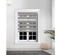 (150x165cm, Dark Grey) Lister Cartwright Day and Night / Zebra Blinds, Premium Quality Double Roller, Vision Blinds