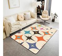 150x200 cm Area Rug - Abstract Diamond Living Room Rug Minimalism Ombre Art Geometric Rugs for Bedroom, Colorful Artwork Exotic Boho Carpet Indoor Floor Mat
