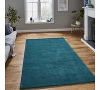 (150x230cm) Modern Kasbah KB2025 Geometric Wool Rugs in Dark Teal Blue Soft Hand Made Mats