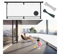 150x310 cm - Wind-Resistant Garden Privacy Protection Durable Fencing Screen with Ties & Ropes for Balcony Pool & Camping White