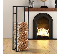 150x40cm Metal Firewood Log Holder Rack Double Tier w/ Balanced Base Side Rails