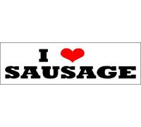 150x50mm Approx I Love Sausage - Sticker Printed CAR Decal Joke Funny