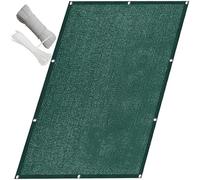 150x600cm Garden Sun Shade Sail, Side Awning, UV & Wind Protection, Dustproof with Ties & Cable Clips for Balcony Railing, Dark Green Outdoor Canopy
