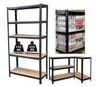 150x70x30cm 5-Tier Garage Storage Shelving Unit Heavy Duty Shed Shelving Units Racking Shed Office Utility Room Warehouse Shelves - Black