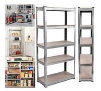 (150x70x30cm,Black) 5 Tier Super Strong Heavy Duty Metal Shelving Racking Unit 175kg Capacity Per Shelf For Garage Workshop Warehouse Shed Storage