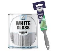 151 1X - White Gloss Non-Drip Paint 300Ml + Paint Brush