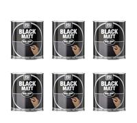 151 Black Matt Non-Drip Paint, Fast Drying, Durable, Long-Lasting, Smooth Finish, Easy Application, Professional, Ideal for Home Improvement, Renovation & Craft Work, 300ml (Pack of 6)