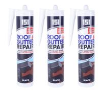 151 Black Waterproof Roof & Gutter Repair Sealant, Silicone Paste, 280ml Cartridges, Weather-Resistant, Quick Drying, Strong Adhesion, Pack of 3