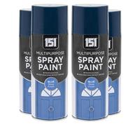151 Blue Gloss Multi-Purpose Aerosol Spray Paint 400ml (4 Pack)