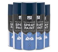 151 Blue Gloss Multi-Purpose Aerosol Spray Paint 400ml (5 Pack)
