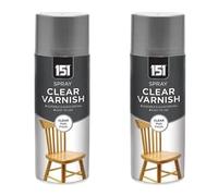 151 Clear Matt Varnish Spray, Protective Top Coat Aerosol, Fast Dry, Dust Resistant Finish for Wood, Metal, Plastic & Ceramic, Interior & Exterior Use, 400ml, (Clear Matt Varnish, 2 Pcs)