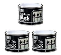 151 Coatings Iron Gate Black Gloss Paint, Weather Resistant, High Performance, Quick Drying, 180ml, Pack of 3