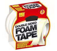 151 Double Sided Foam Tape, 3 Rolls, 18Mm X 2.6M, White