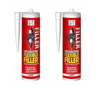 151 Filler Flexible Expanding Foam, Ready Mixed Gap Filler for Walls, Wood & Cracks, Paintable Sealant for Interior & Exterior Use, Insulating Foam, 320ml, (Pack of 2)