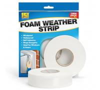 151 Foam Weather Strip Twin Pack 2 x 5m Self Adhesive Draught Excluder Door and Window Seal Tape Windproof Waterproof Insulation Strip Gap Filler Blocks Cold Air Heat Loss Noise and Dust Easy Fit