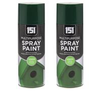 151 Green Gloss Multi-Purpose Aerosol Spray Paint 400ml (2 Pack)