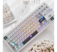 151 Keys Transparent Cherry Profile Keyboard Keycaps, Backlit Crystal PC Keycap Set, Custom Keycaps 75 Percent Shine Through RGB Mechanical Keyboard
