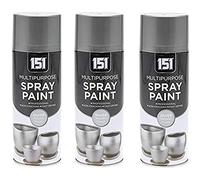 151 Metallic Silver Multi-Purpose Aerosol Spray Paint 400ml (10 Pack)