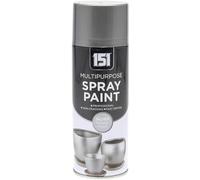 151 Multipurpose Spray Paint Metallic Silver 400ml - Professional Smooth Finish Aerosol for Wood, Metal, Plastic, Ceramic & More - Fast Dry Interior & Exterior Use - Durable High Coverage Paint