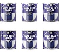 151 Navy Blue Gloss Non-Drip Paint, Professional, Rich Colour, Smooth Finish, Fast-Drying Durable, Long-Lasting, Ideal for DIY Users, Hobbyists, Decorators & Repair Tasks, 300ml (Pack of 6)