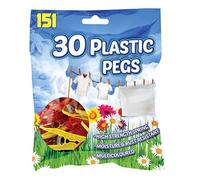 151 Plastic Pegs, Strong Grip, Multi-coloured, Everyday Use, Laundry Accessories, Ultra Strong Clothes Pegs, Garment Indoor/Outdoor Pegs, Resistant To Rust & Moisture, Mixed Colour, 30 Piece