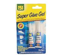 B&Q Super Glue Gel 151 Multipurpose - Strong Adhesive - Pack of 2 (2 x 3g)
