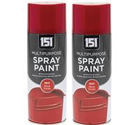 151 Red Gloss Multi-Purpose Aerosol Spray Paint 400ml (2 Pack)