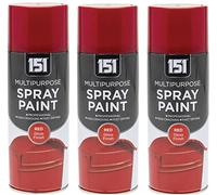 151 Red Gloss Multi-Purpose Aerosol Spray Paint 400ml (3 Pack)