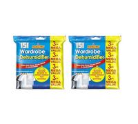 151 Set of 6 - Hanging Wardrobe Dehumidifier, Condensation Remover, Moisture Absorber, Dehumidifiers for Home Damp, Mould, Moisture in Wardrobe, Bedroom, Caravan, Bathroom, Basement