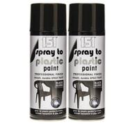 151 Spray To Plastic Paint Black Gloss 400Ml X 2