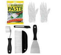 151 Wallpaper Paste Kit - Set Includes 1X10 Roll Adhesive Paste And Kit Containing, Roller, Hanging Brush, Scraper, Wallpaper Trimmer